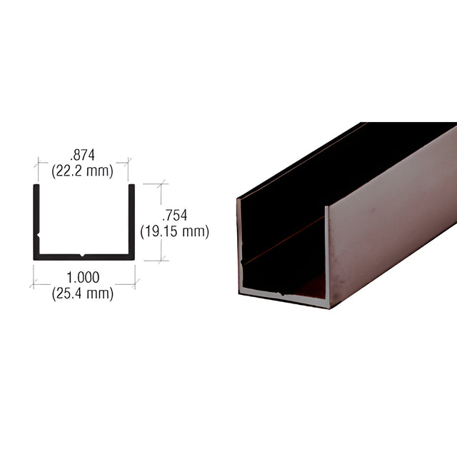 CRL Dark Bronze 7/8" Single U-Channel