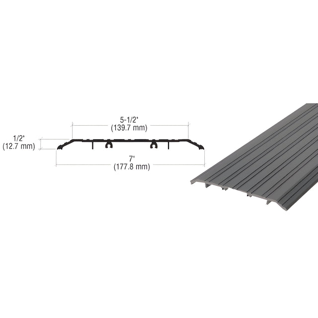 CRL Dark Bronze 7" x 1/2" Saddle Aluminum Threshold - 185" in Length