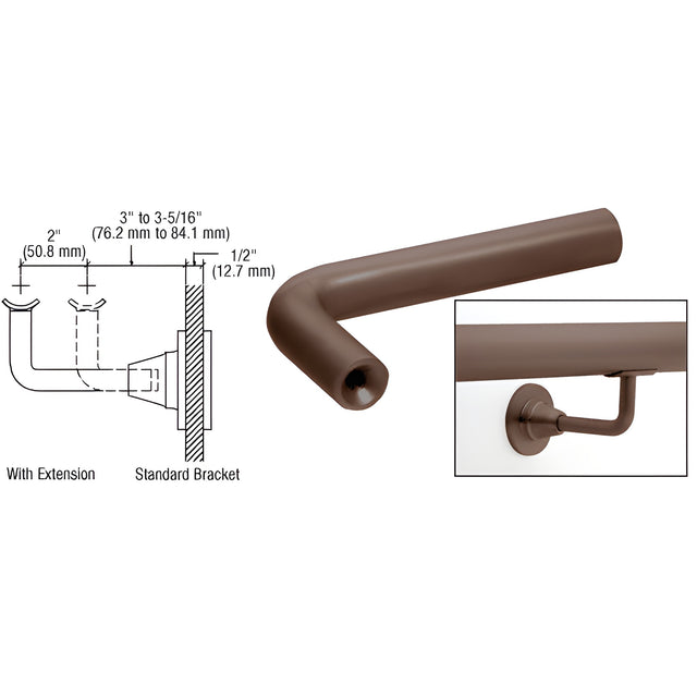 CRL Dark Bronze Anodized Newport Series Extension Arms for HR2D Series Brackets