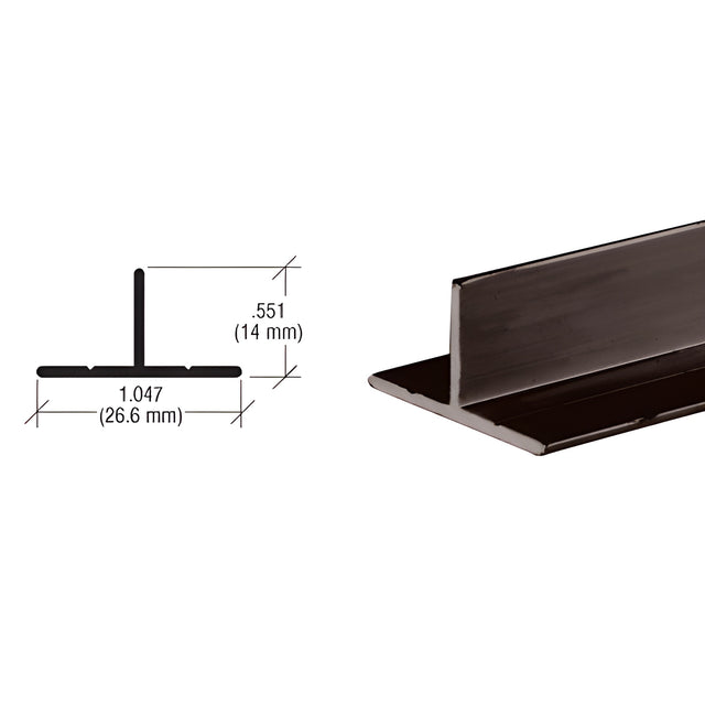 CRL Dark Bronze T- Bar Aluminum Channel
