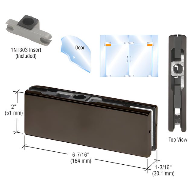 CRL Dark Bronze Top Door Patch Fitting with 1NT303 Insert