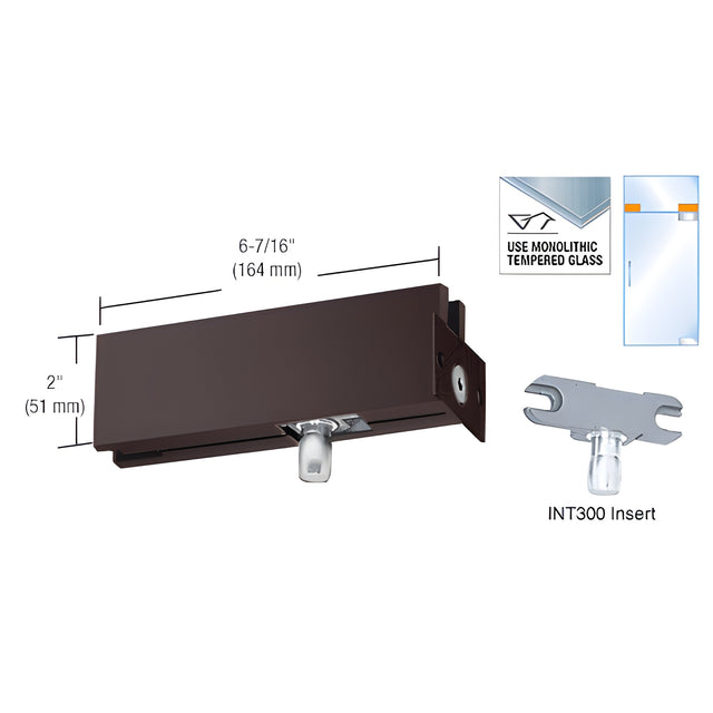 CRL Dark Bronze Wall Mounted Transom Patch with 1NT300 Insert