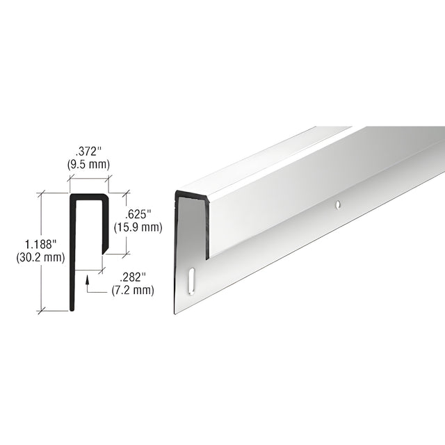 CRL Dipped Polished Brite Anodized 1/4" Deep Nose Aluminum J-Channel