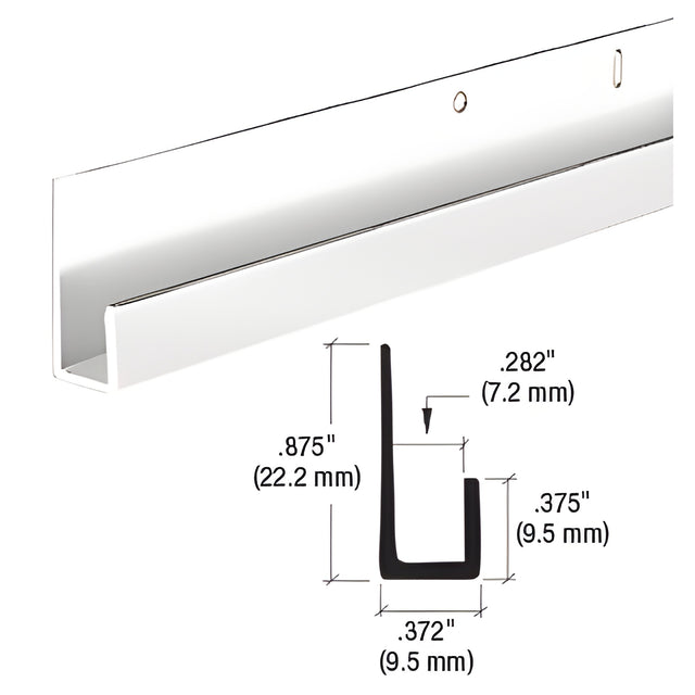 CRL Dipped Polished Brite Anodized 1/4" Standard Aluminum J-Channel