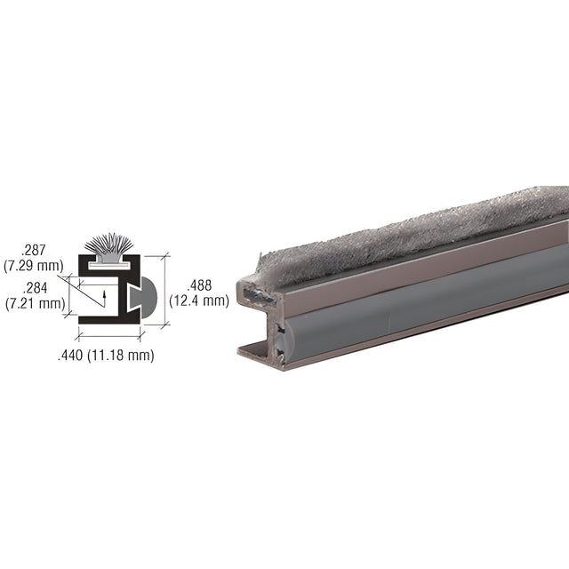 CRL Duranodic Bronze 1/2" Wide Dust Proof Bumper and Wiper