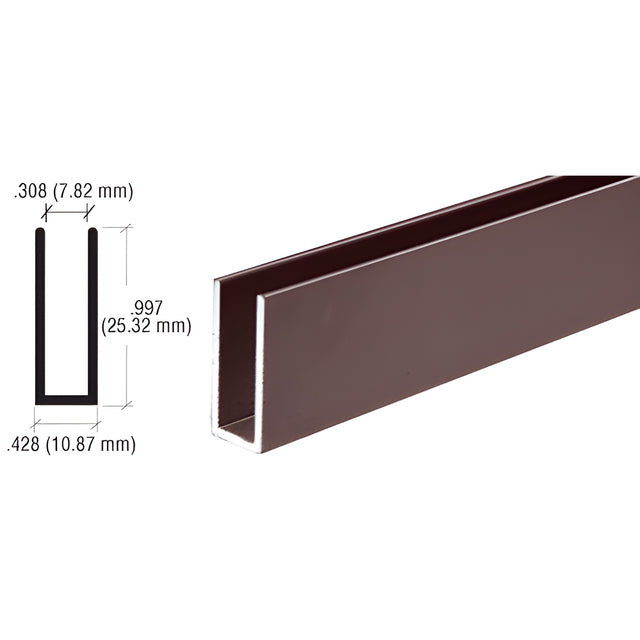 CRL Duranodic Bronze 1/4" Single Channel with 1" High Wall