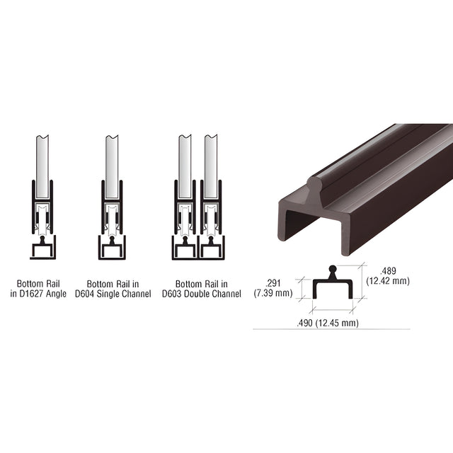 CRL Duranodic Bronze Aluminum Single Bottom Rail