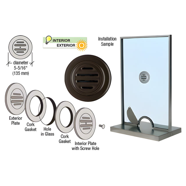 CRL Duranodic Bronze Anodized Aluminum 5-5/16" No-Draft Speak-Thru