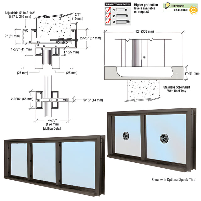 CRL Duranodic Bronze Anodized Aluminum Clamp-On Frame Multi-Lite Window