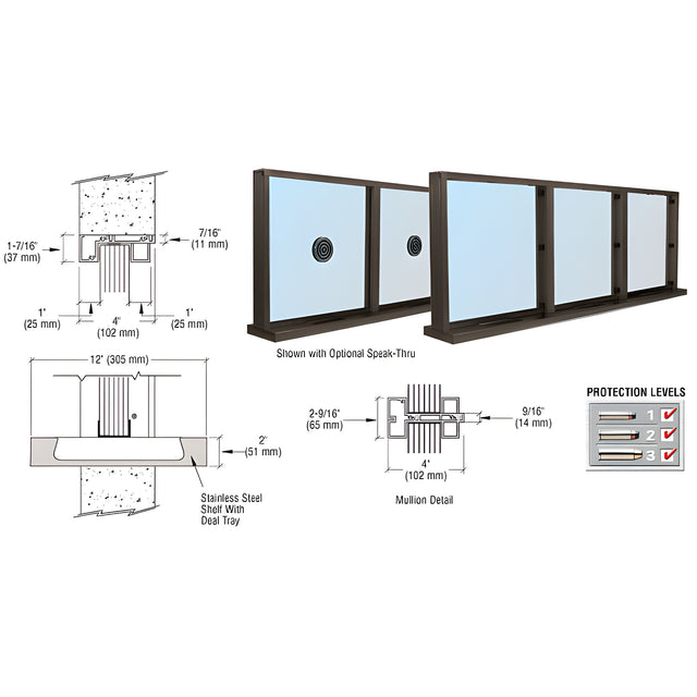 CRL Duranodic Bronze Anodized Aluminum Narrow Inset Frame Multi-Lite Special Window