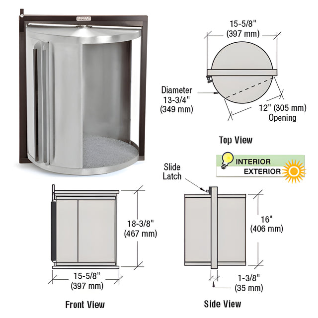 CRL Duranodic Bronze Anodized Framed Rotating Drum for the RS201DU