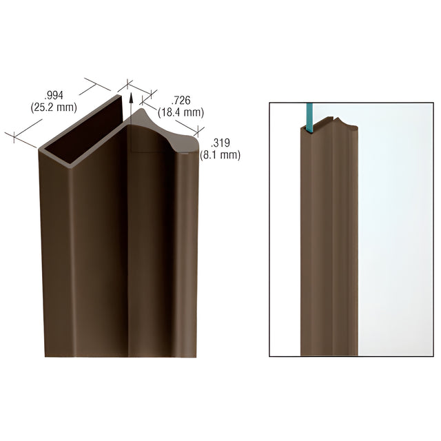 CRL Duranodic Bronze Extruded Aluminum for Showcase Finger Pull with 1" Lip