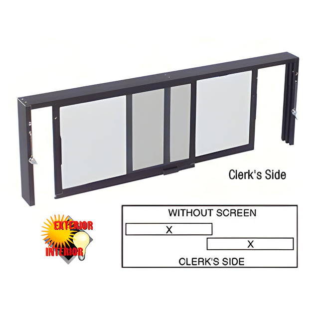 CRL Duranodic Bronze Horizontal Sliding Service Window XX Format with 1/8" & 1/4" Vinyl Only no Screen