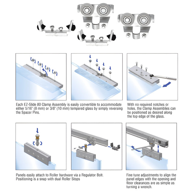 CRL EZ-Slide 80 Rollers and Stops