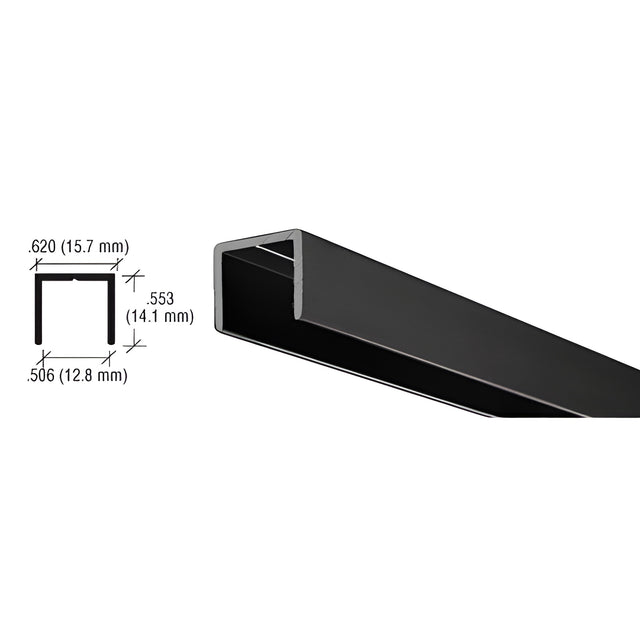 CRL Flat Black Aluminum 1/2" U-Channel