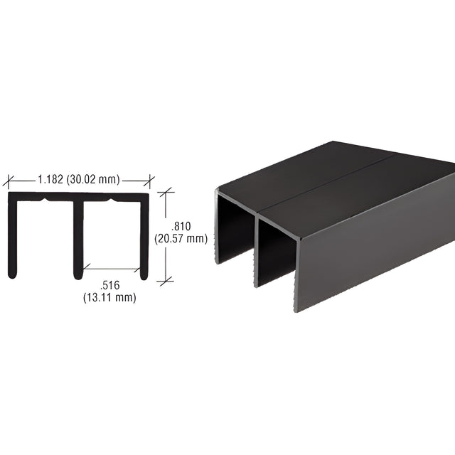 CRL Flat Black Extra Depth Aluminum Upper Channel