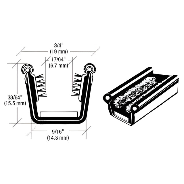 CRL Flexible Beaded Glass Run Channel - 60" Length
