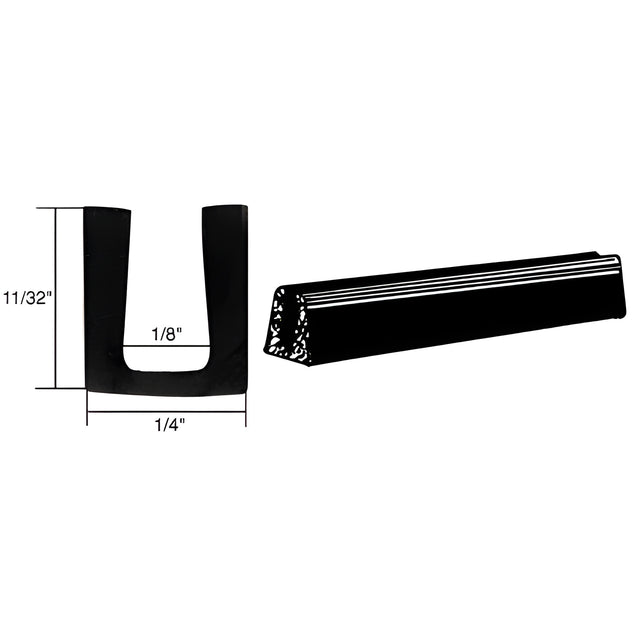 CRL Glass and Acrylic Setting Rubber Channel for 1/8" Material - 1/4" Base Width