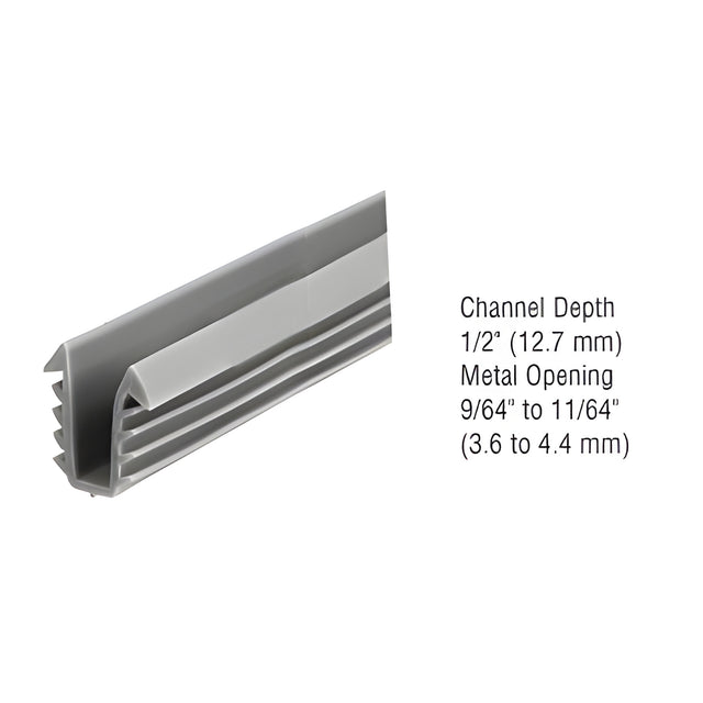 CRL Glazing Vinyl 1/2" Channel Depth 9/64" to 11/64" Metal Opening - 1000' Roll