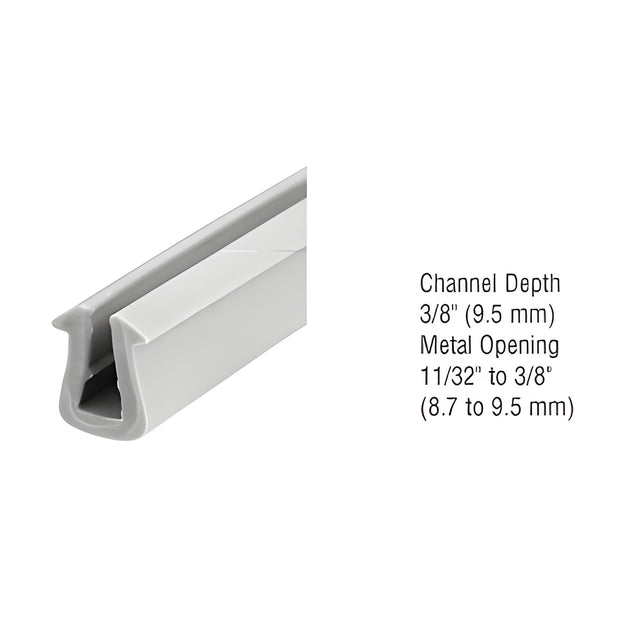 CRL Glazing Vinyl 3/8" Channel Depth 11/32" to 3/8" Metal Opening - 100' Roll