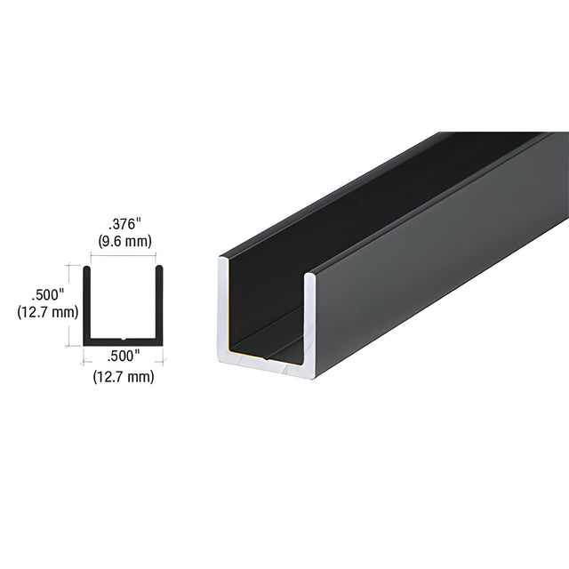 CRL Gloss Black 3/8" Single Aluminum U-Channel