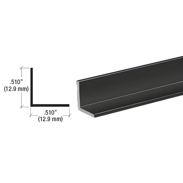 CRL Gloss Black Electro-Static Paint 1/2" Aluminum Angle Extrusion