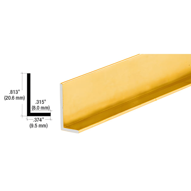 CRL Gold Anodized Aluminum 3/8" L-Bar Extrusion
