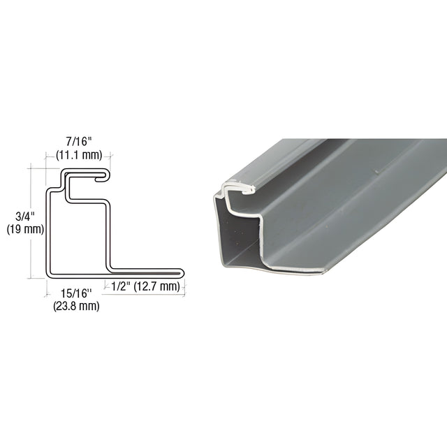 CRL Gray 1/2" Roll Formed Aluminum Standoff Screen Frame - 144"