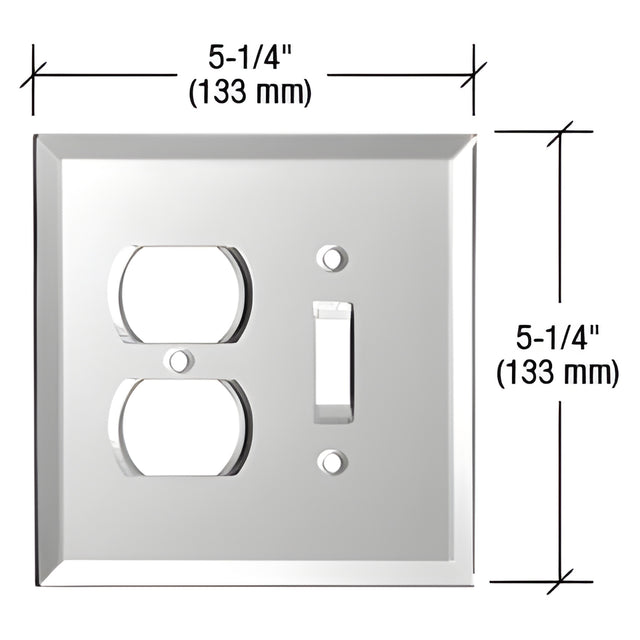 CRL Gray Duplex and Toggle Combo Glass Mirror Plate