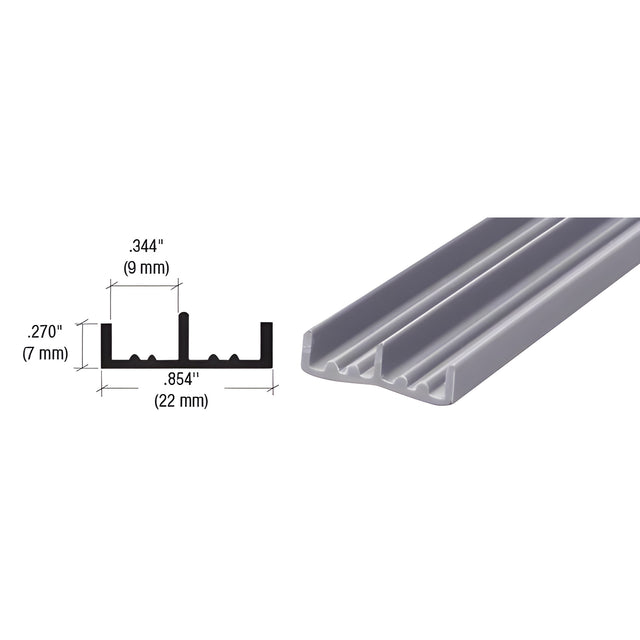 CRL Gray Lower Plastic Track for 1/4" Sliding Panels