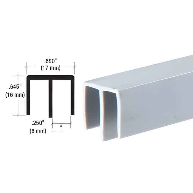CRL Gray Plastic Upper Track for 3/16" Sliding Panels