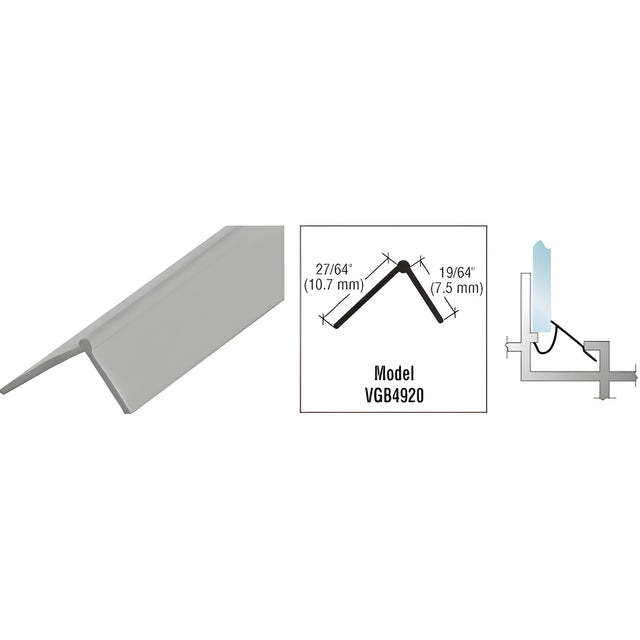 CRL Gray Snap-In Vinyl Glazing Bead