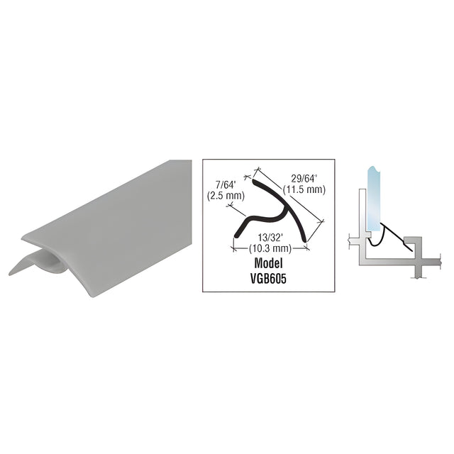 CRL Gray Snap-In Vinyl Glazing Bead