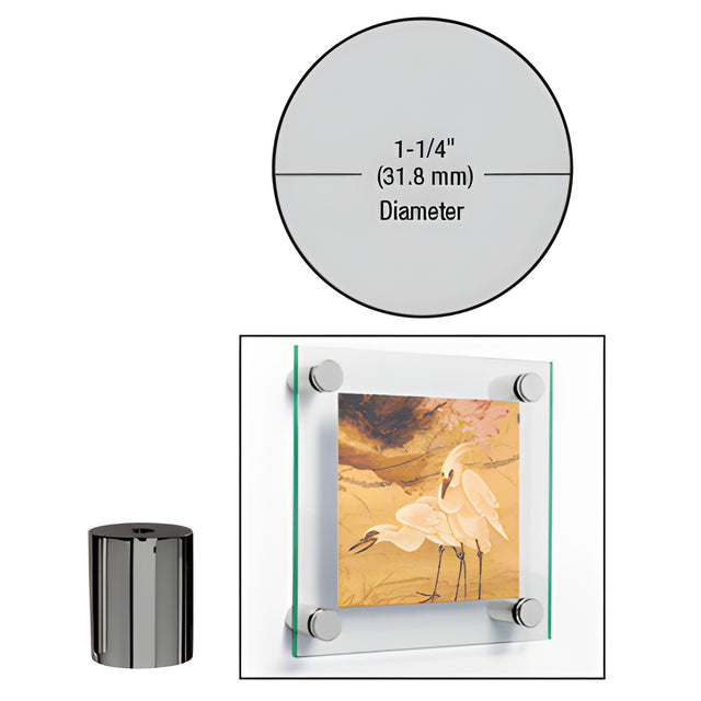 CRL Gun Metal 1-1/4" Diameter by 1-1/2" Standoff Base