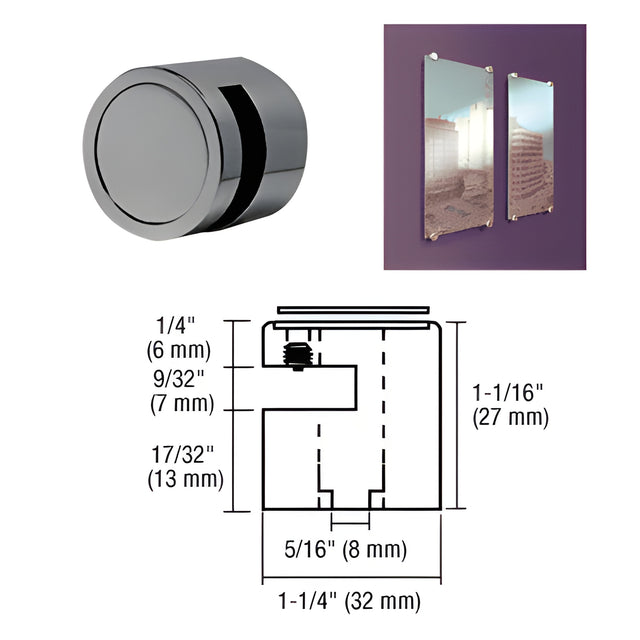 CRL Gun Metal Edge Grip for 1/4" Material