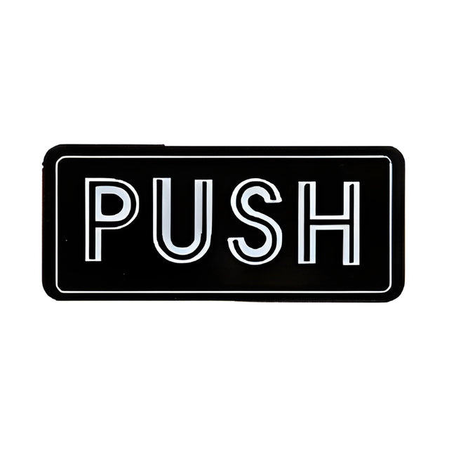 CRL Horizontal Black with Silver Letters "PUSH" Decal