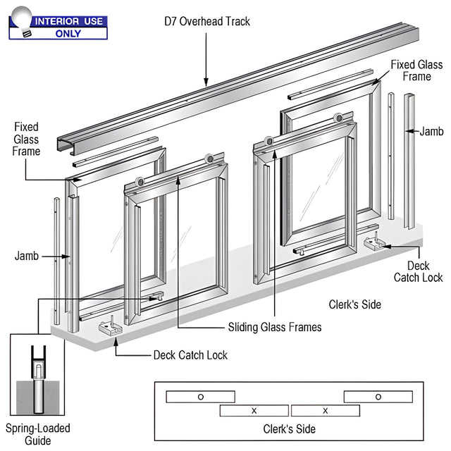 CRL Horizontal Sliding Diane Model Pass-Thru Assembly With D7 Header