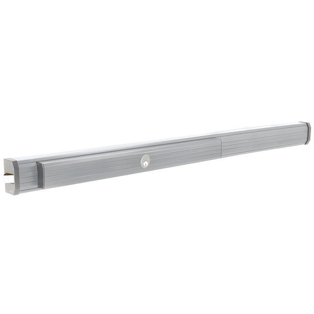 CRL Jackson® 1295 Push Pad Rim Panic Exit Device - 'S' Type Strike, 48", Satin Aluminum with Cylinder Dogging