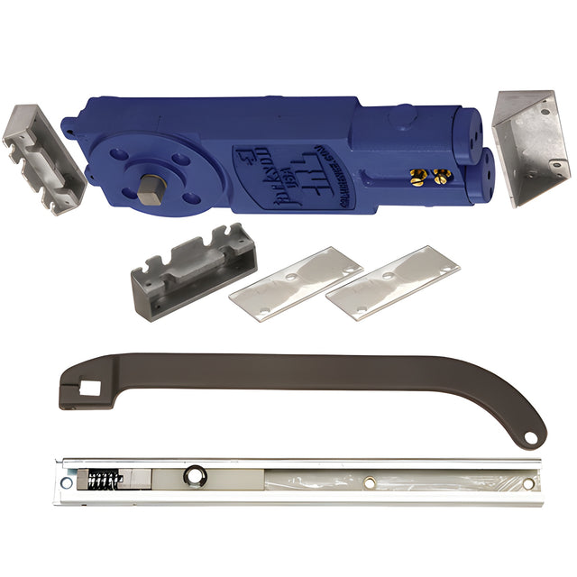 CRL Jackson® Adjustable Spring Power Multi Size 105º No Hold Open Overhead Concealed Closer With "P" Offset Slide-Arm Hardware Package Dark Bronze