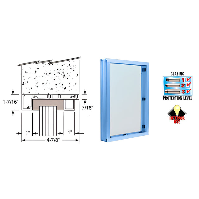 CRL KYNAR® Painted (Specify) Aluminum Standard Inset Frame Interior Glazed Vision Window