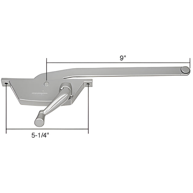 CRL Left Hand Aluminum Casement Window Operator with 9" Arm for Fenestra Windows