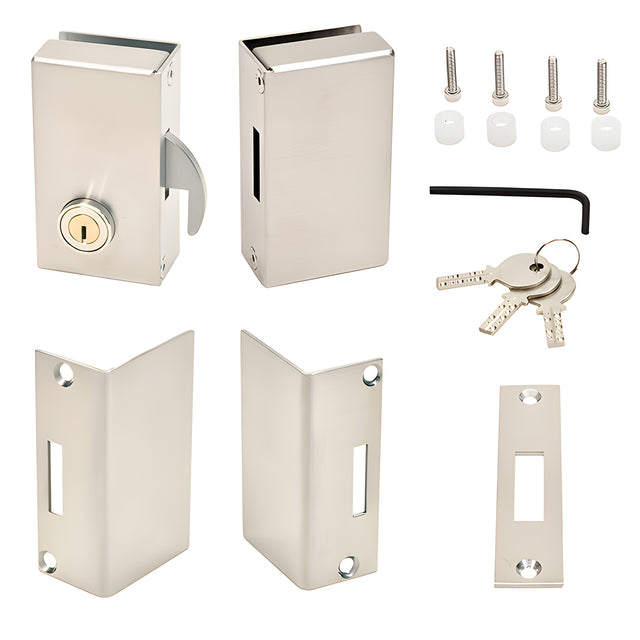 CRL Left Hand Sliding Glass Lock Brushed Stainless