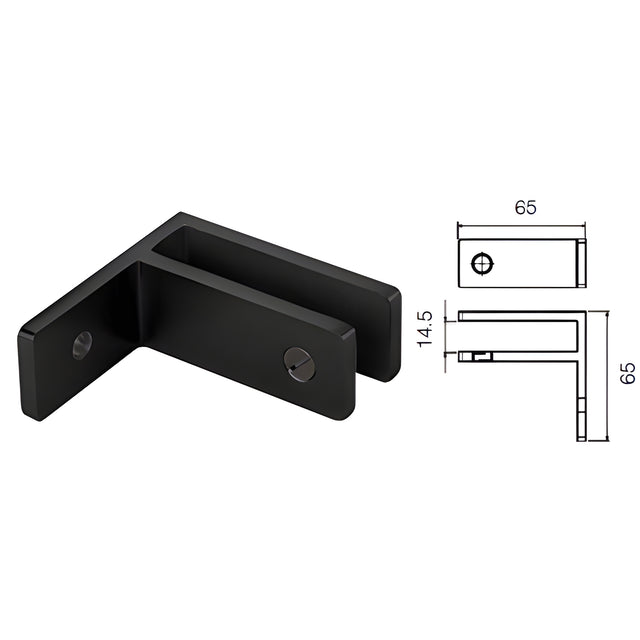 CRL Matt Black Wall Mount Glass Bracing Clamp