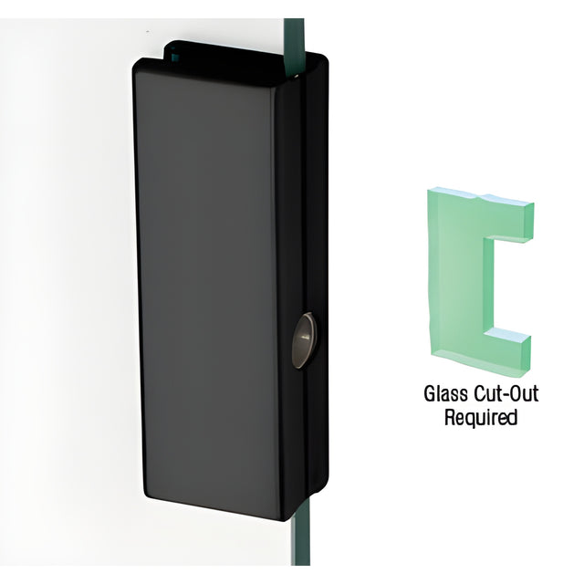 CRL Matte Black 1-3/4" x 5-5/8" Deadthrow Low Profile Keeper