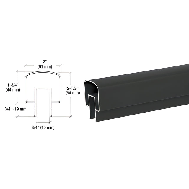 CRL Matte Black 100 Series 241" Top Rail