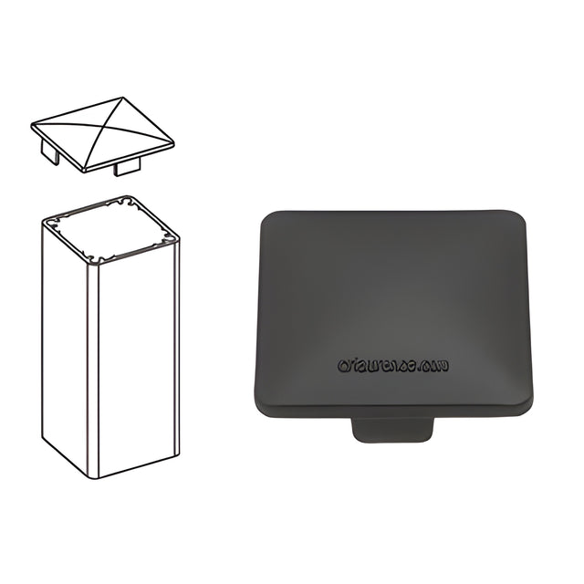 CRL Matte Black 100 Series Low Profile Post Cap