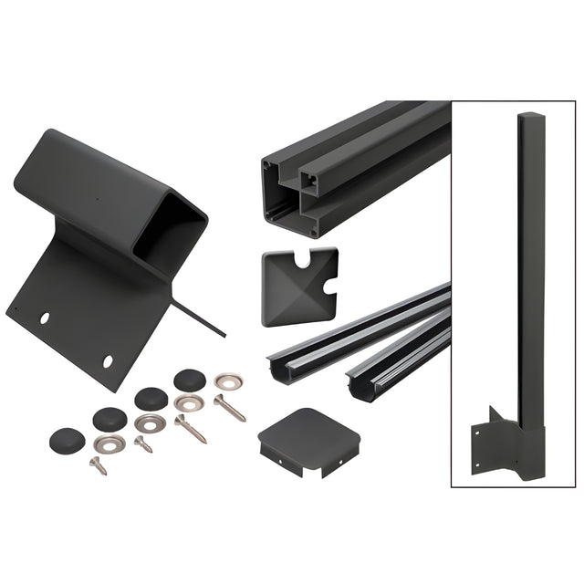 CRL Matte Black 1100 Series Outiside 90 Degree Fascia Mount Post Kit