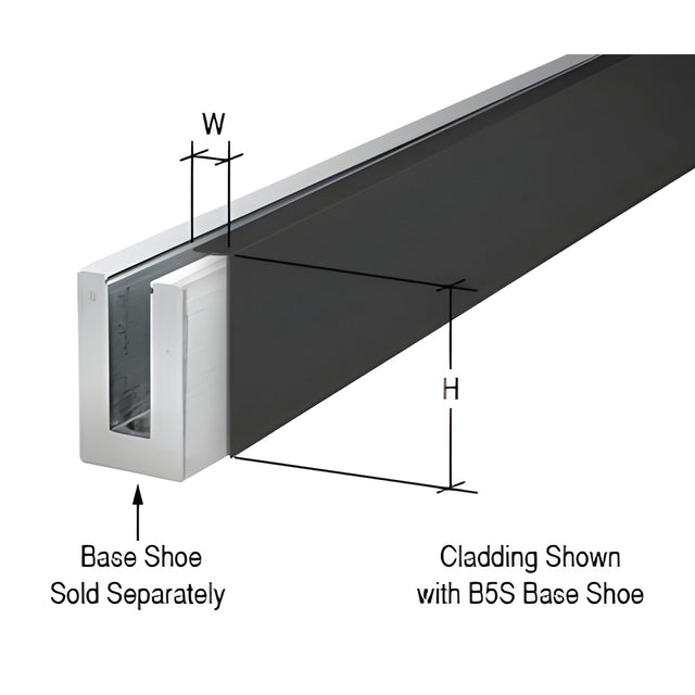 CRL Matte Black 120" Cladding for B5S Series Standard Square Aluminum Base Shoe