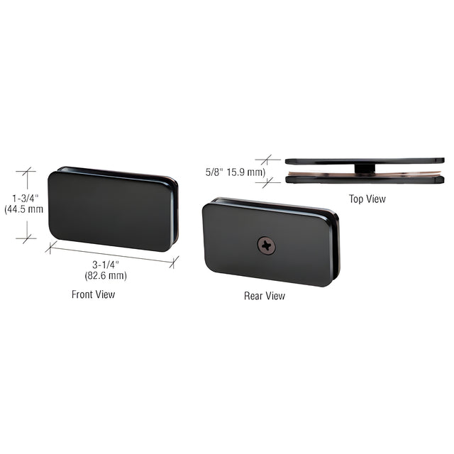 CRL Matte Black 180 Degree Traditional Style Glass Clamp
