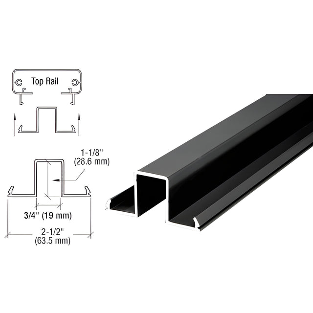 CRL Matte Black 200, 300, 350, and 400 Series 241" Glass Rail Infill
